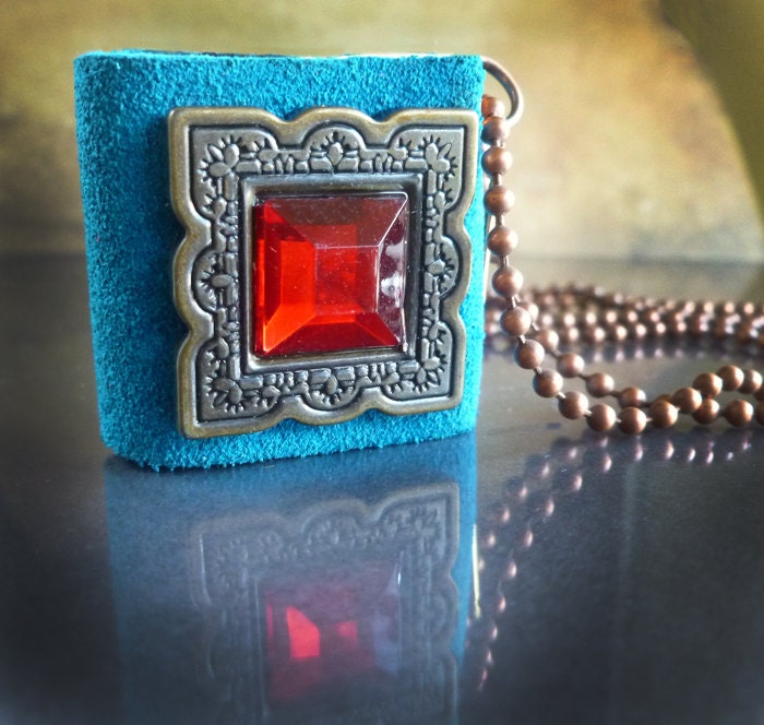 Jewelry Mini Book Necklace Pendant Handmade Art Journal Quality
