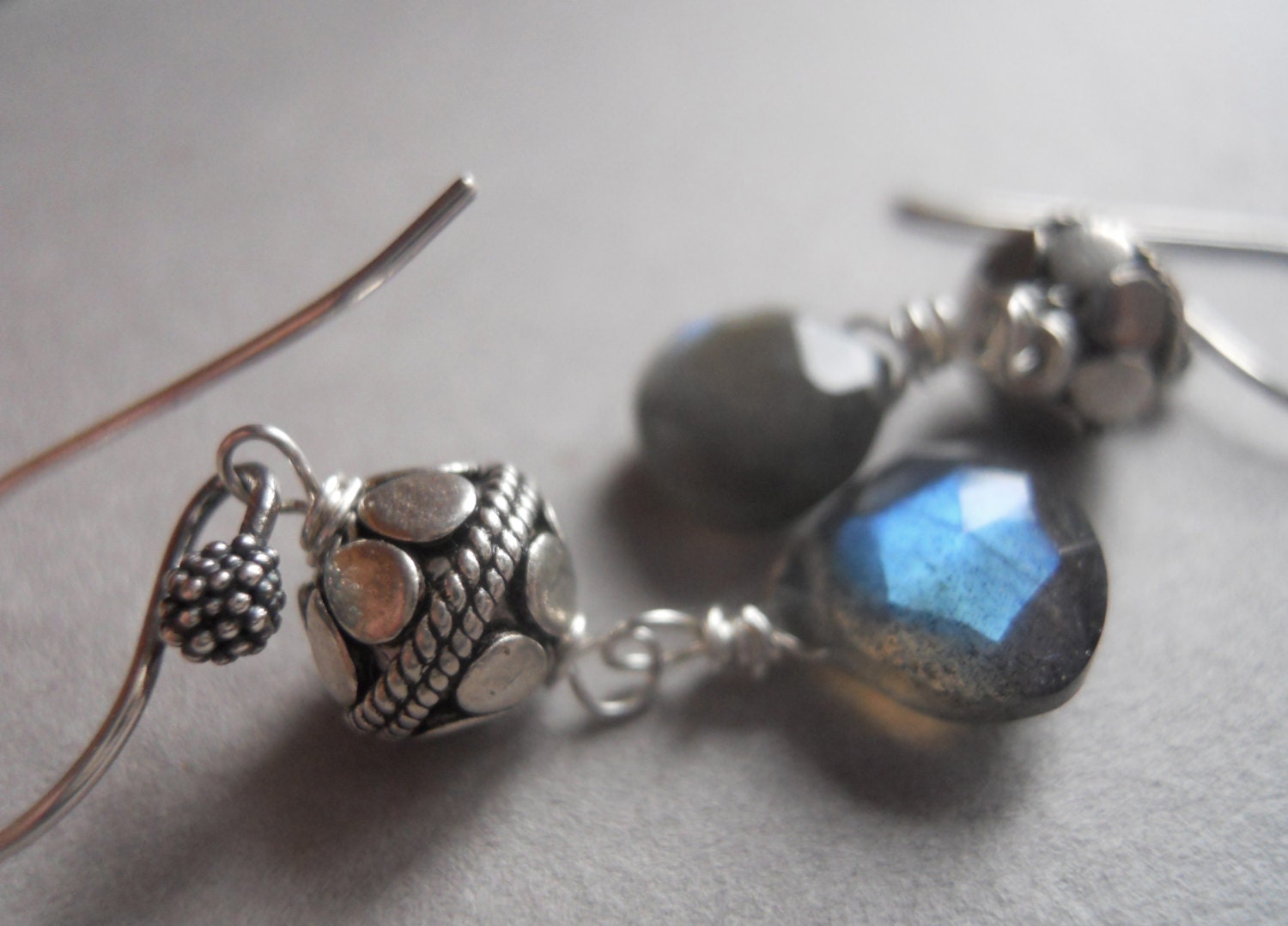 Twilight Dream Bali Silver and Labradorite Earrings