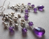 HUGE SALE 20% OFF Amethyst Waterfall earrings