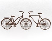 Bicycle Letterpress Card His and Her in Brown