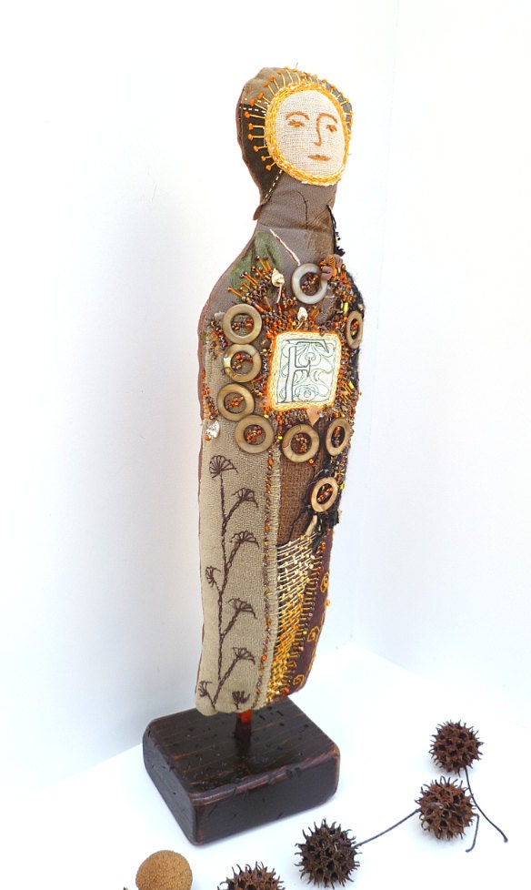 Art doll IV, fiber art soft sculpture