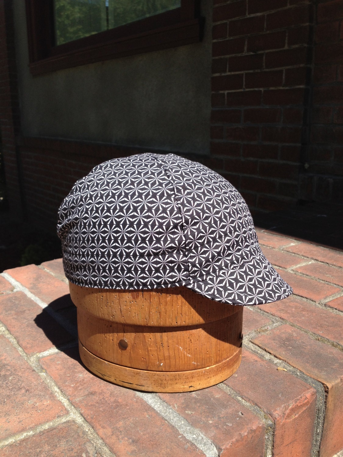 OP art black and white handmade cycle cap