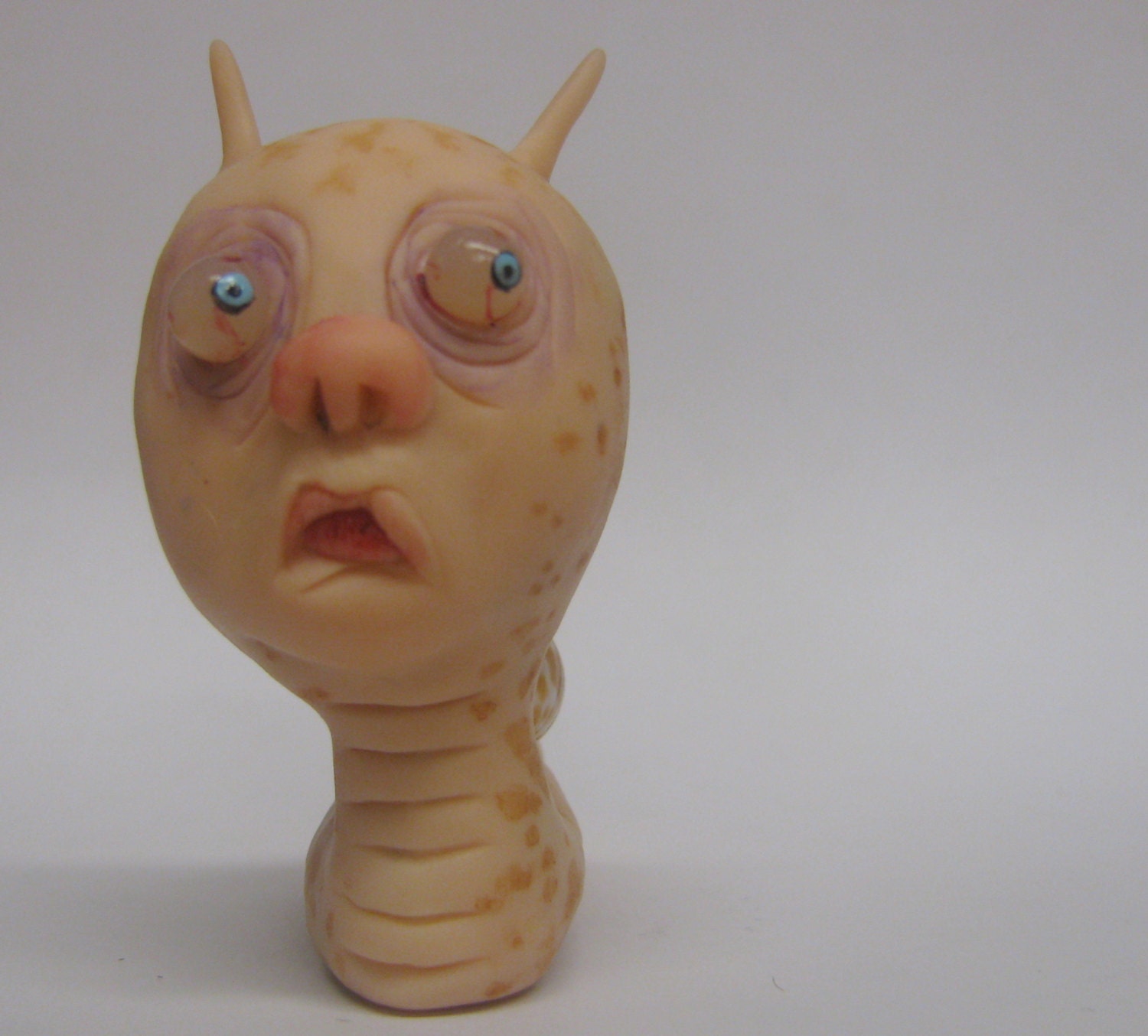 lowbrow Garden snail clay sculpture ooak art doll