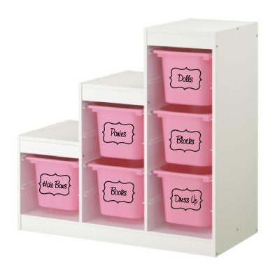 Set of 6 Organization Labels 4" x 6" you choose the COLOR FONT FRAME