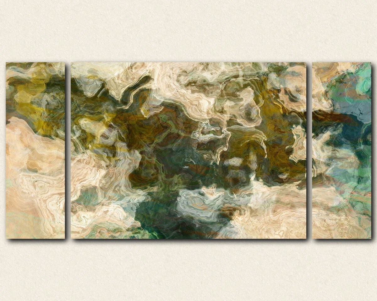 Oversize Triptych Modern Art Stretched Canvas By Finnellfineart