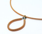 Guitar String Jewelry- Upcycled Copper Bass String Necklace Pendant