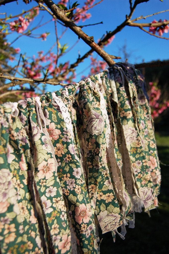 Garden Party Fabric Scraps Rag Banner Garland Photo Prop Il_570xn