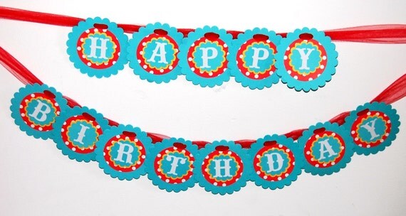 BANNER BLOWOUT Big Top Circus Happy Birthday Party Banner Photo Prop Il_570xn