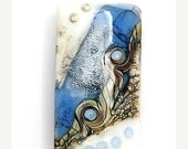 ON SALE 40% OFF Glass Lampwork Bead - Sweet Blue Stardust Kalera Focal Bead - Silver Dichroic - 11831903