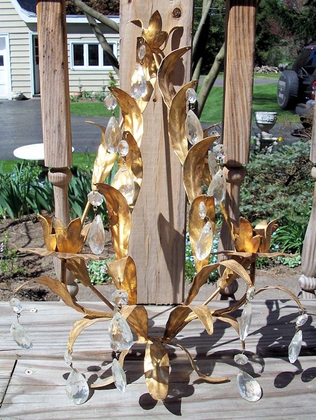 Vintage Antique Italian Tole Wall Candle Holder Sconce