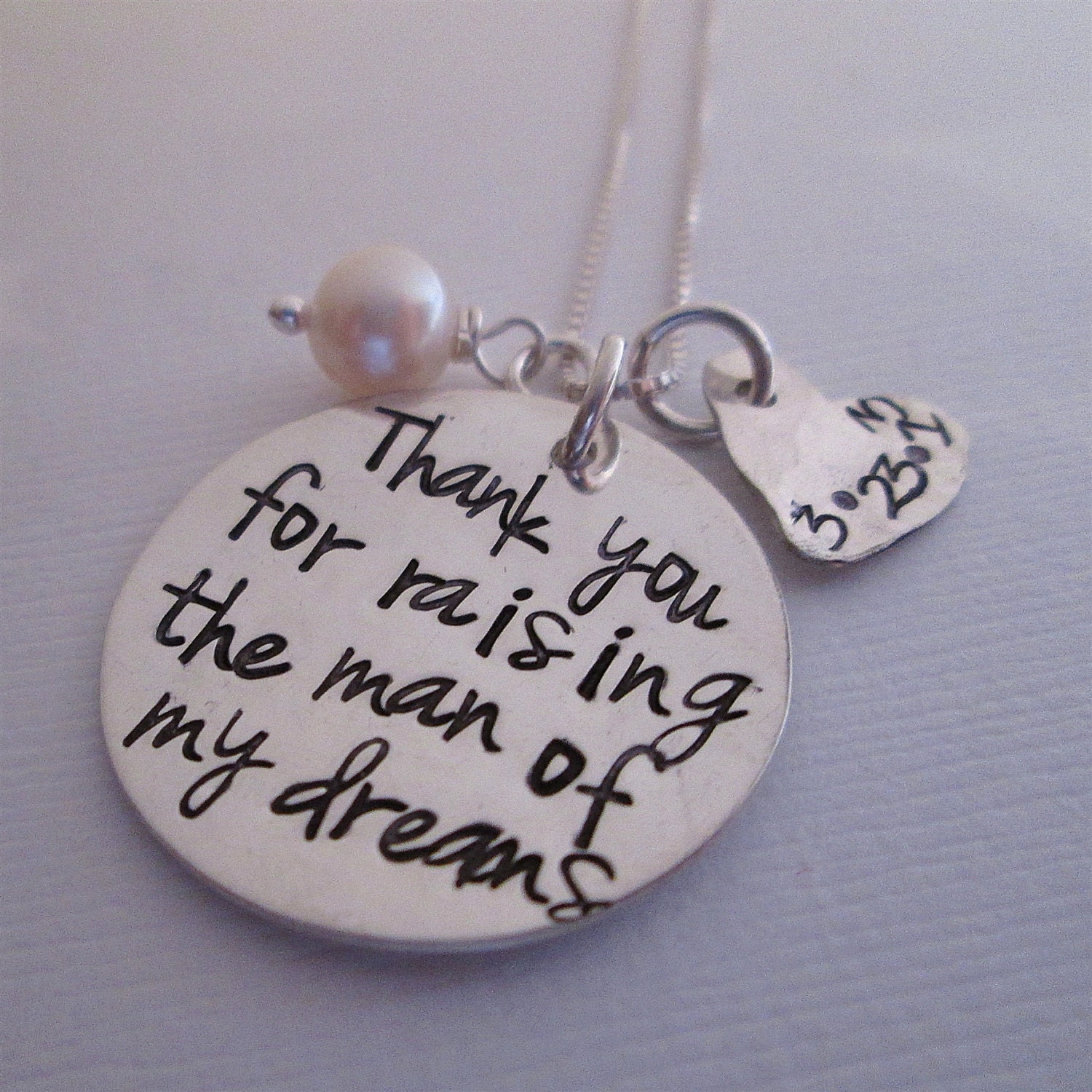 Thank you for raising the man of my dreams Necklace -  Mother of the Groom Gift - Personalized Jewelry