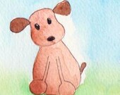 Pippin Original Watercolour Dog Puppy Painting