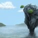 Floating Rock Island, a tropical paradise - Framed Digital Illustration