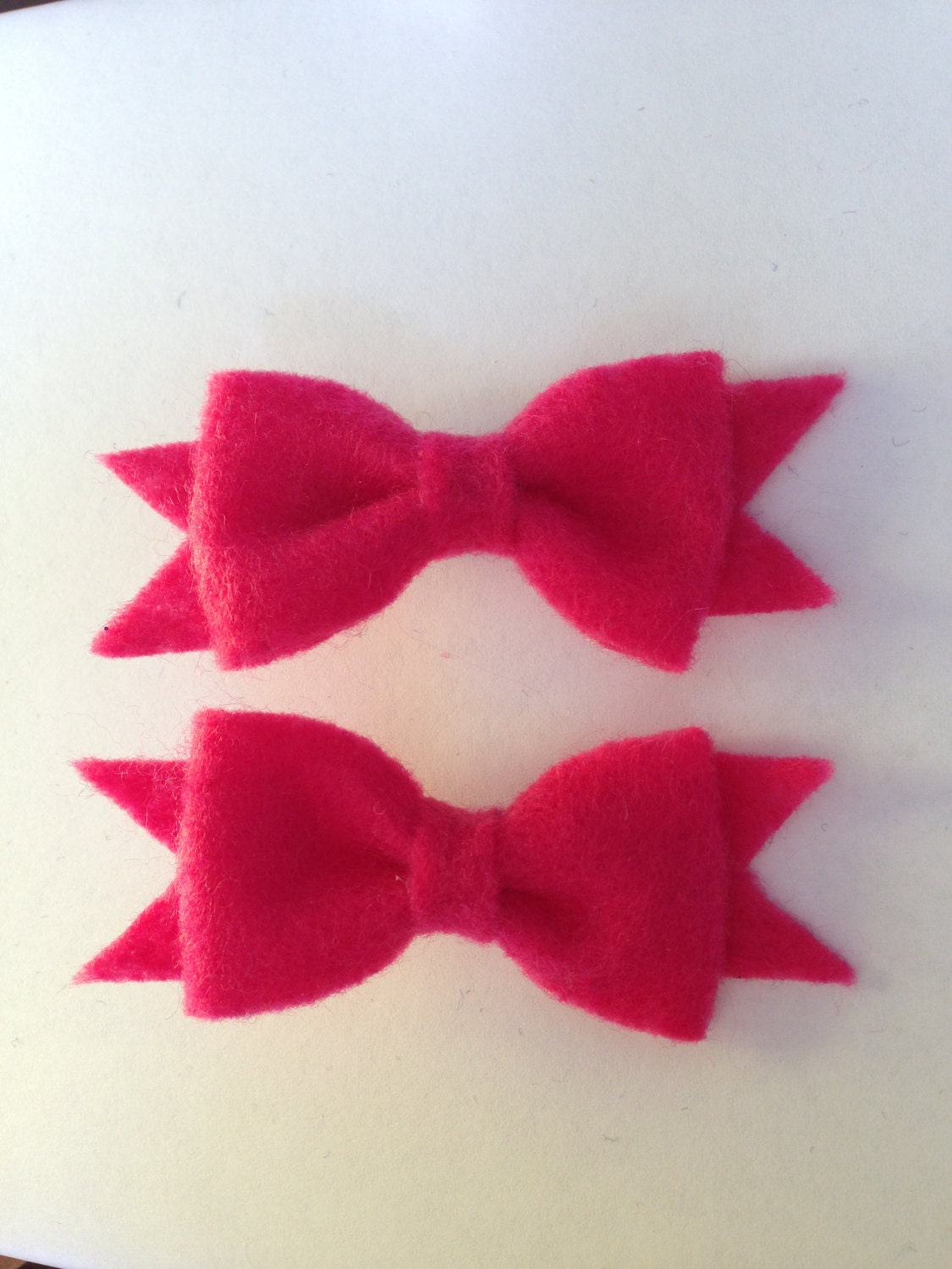 Hot pink felt bows, set of 2, pigtails