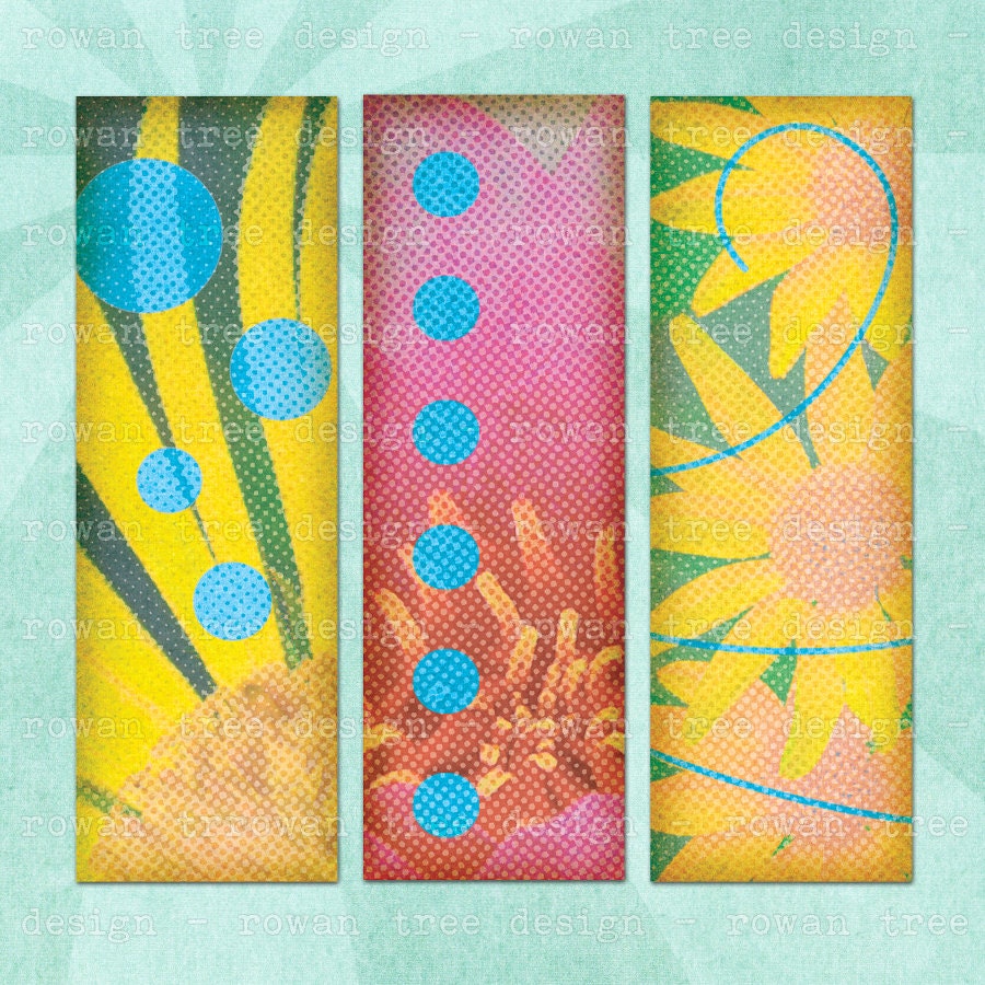 Digital Collage Sheet IN BLOOM 1x3in Flowers Blossoms - no. 0211