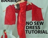 Barbie One Shoulder Wrap No Sew Dress Tutorial