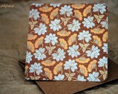 Blank Mini Card Set of 10, Gorgeous Floral with Contrasting Pattern on the Inside, Natural Kraft Envelopes, mad4plaid