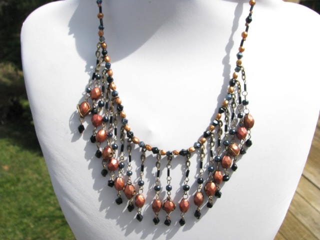 Bib Drop Cleopatra Necklace, Earrings