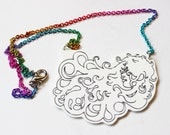 Psychedelic Rainbow Breeze - Original Art Necklace