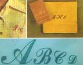1970s Simplicity 9738 UNCUT Vintage Embroidery Transfer Pattern Script Alphabet for Monograms