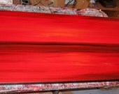 Red Abstract Seascape Art Large Ocean Painting Calm Seas Passionate Bold Crimson Wide Layout 48x24 Mails Quickly