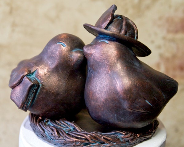 Teacher and Firefighter Wedding Cake Topper