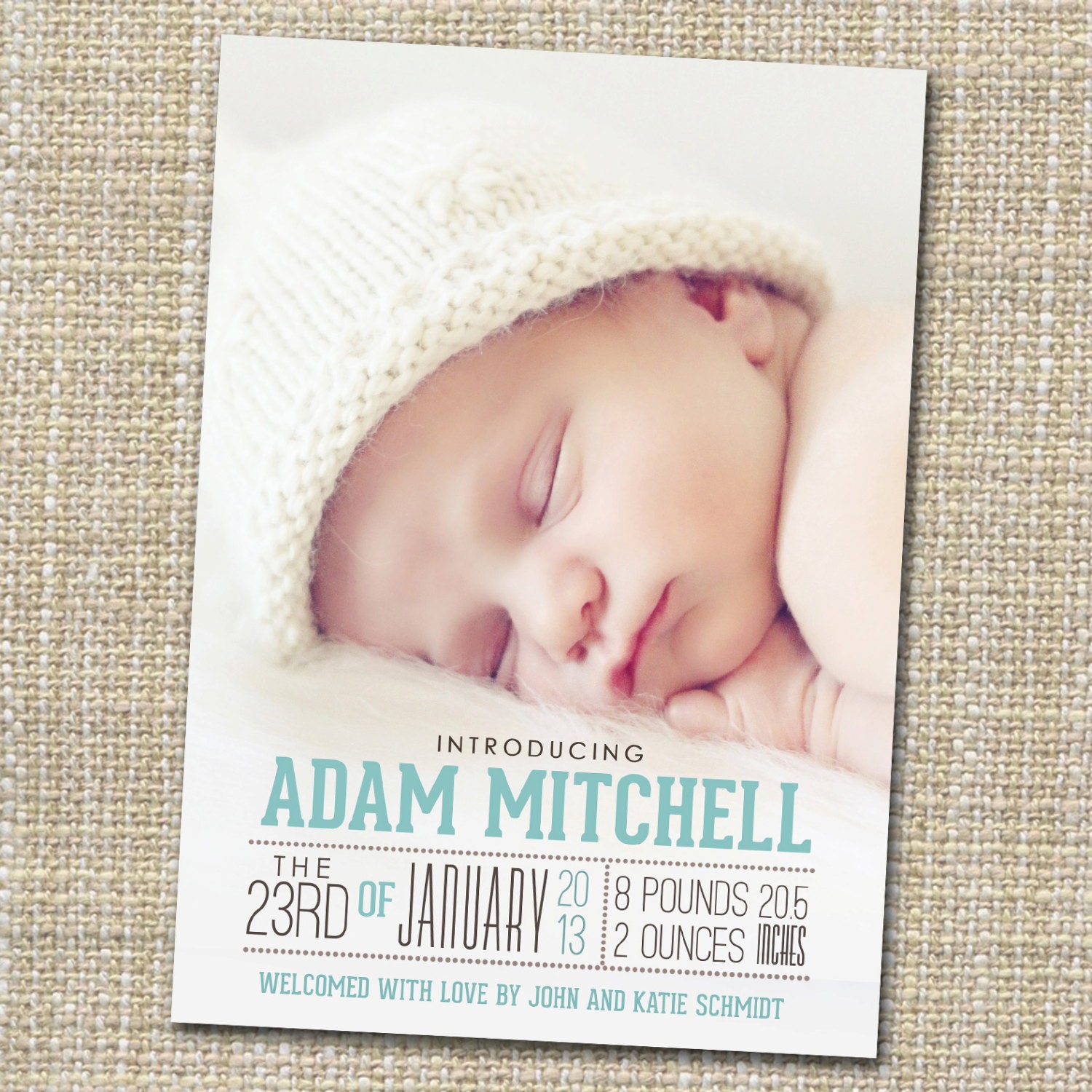 photo birth announcement baby boy or girl - birth chart.