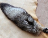Fox tail - real eco-friendly wild kit fox fur totem tail on recycled leather belt loop for shamanic dance and ritual KT05