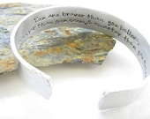 Custom Cuff Bracelet, Hand Stamped, Winnie The Pooh Quote...Aluminum (For Your Eyes Only - Design)  Made To Order