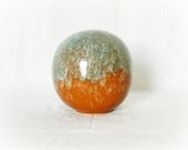 Vintage 70s Decorative Finial Garden Orb Turquoise Rust