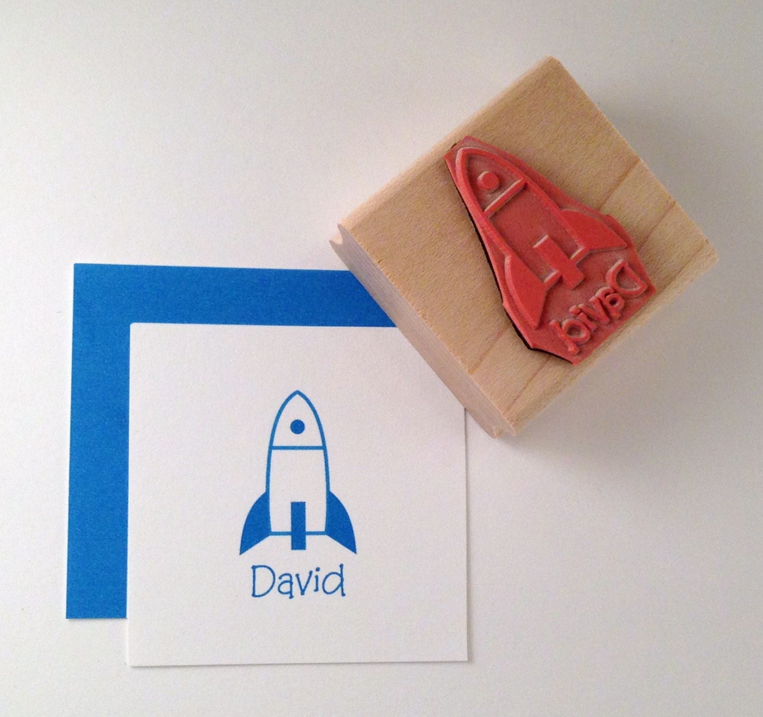 Rocket Personalized Rubber Stamp