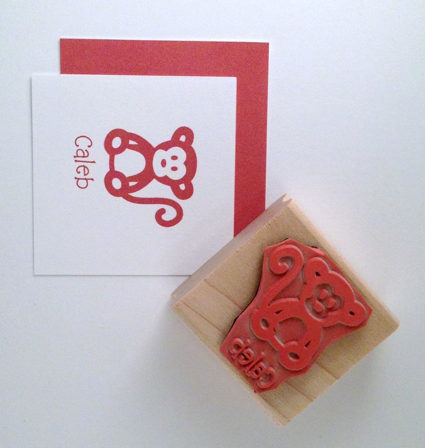 Monkey Personalized Rubber Stamp