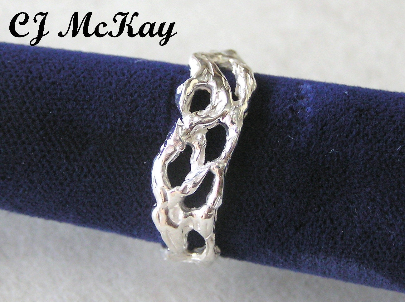 Sterling Silver Grape Vine Wedding Band CR75S