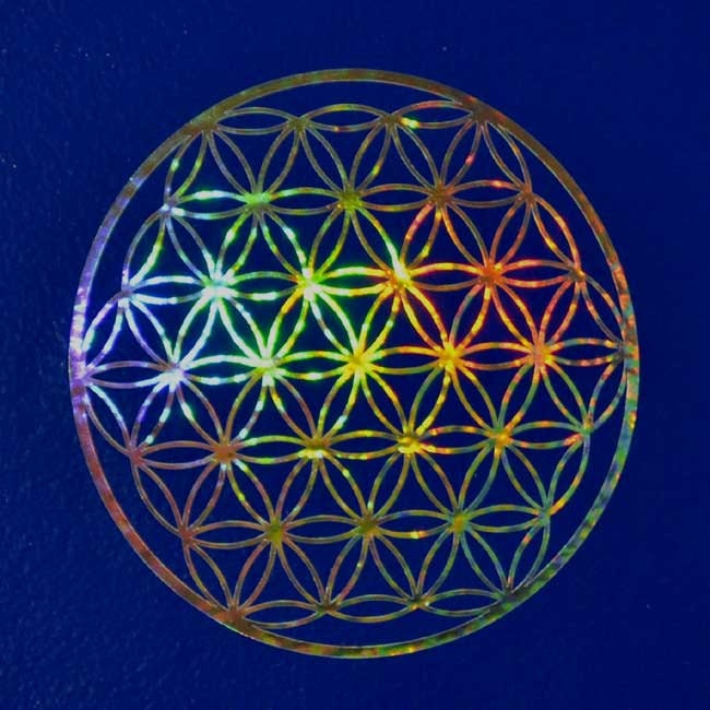 Flower of life sacred geometry shimmer chrome vinyl decal