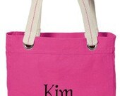 Personalized Tote Bag Embroidered Name or Monogram Bridesmaid Gift Under 30 Dollars