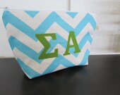 Sorority Cosmetic Case - Greek Letters - Greek Alphabet - Big/Little Gift - Custom Order - You Choose Colors - You Choose Letters(s)