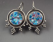 Mosaic Opal Earrings with Granulation