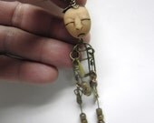 ooak Goth ( 6) FAIRY jewelry steam PUNK Bo ho hippy Doll Head Metal Pendant by DinkyDarlings