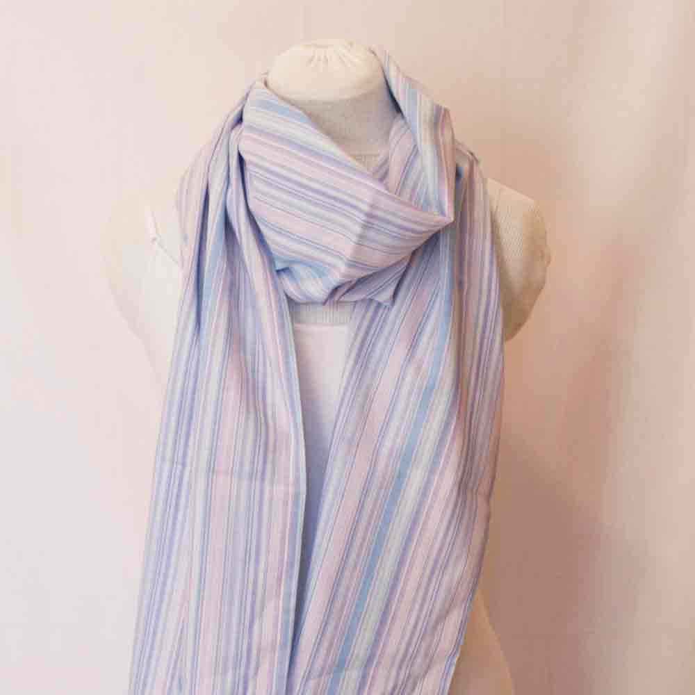 SALE purple stripe cotton scarf