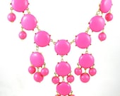 Bubble Necklace J. Crew Style Inspired Statement Necklace Bridesmaids jewelry - Bubblegum Pink