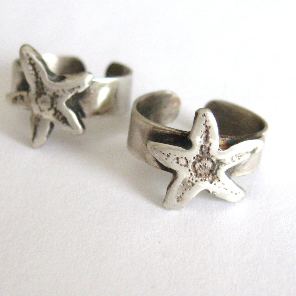 Sea Star star fish Toe Ring in sterling silver adjustable band toe ring