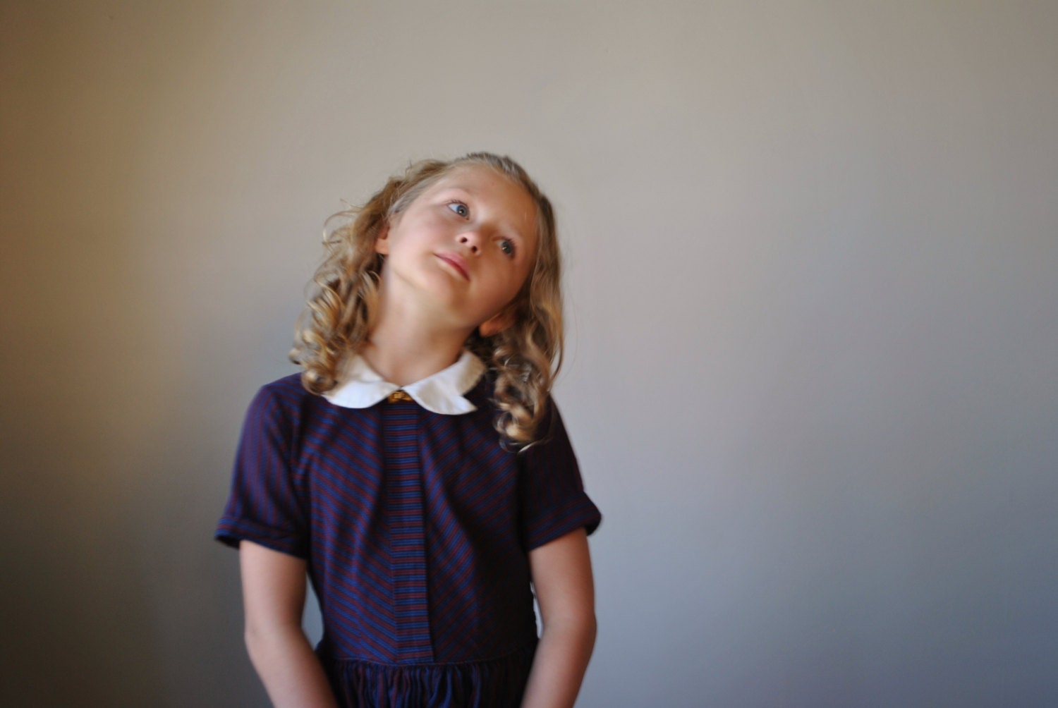 1950s Navy, Black and maroon dress, size 7/8/10