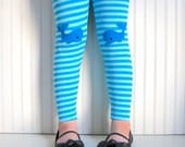 Leggings Blue Stripe with Whales -  Girls Sizes 12-18 mos, 2 / 3T, 4 / 5, 6 / 7 - by The Trendy Tot