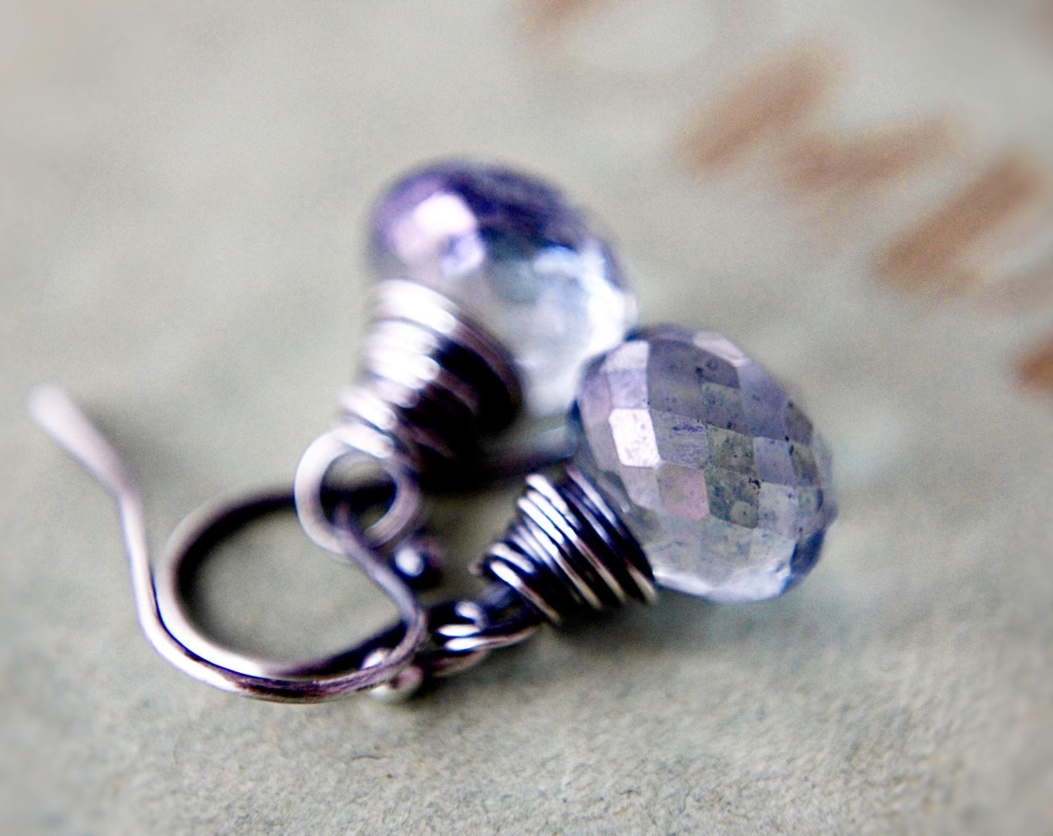 Blue Earrings Silver Gemstone Jewelry Denim Dangle PoleStar Cornflower