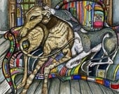 I dont think so - Greyhound Art Print - EXTRA LARGE  signed print