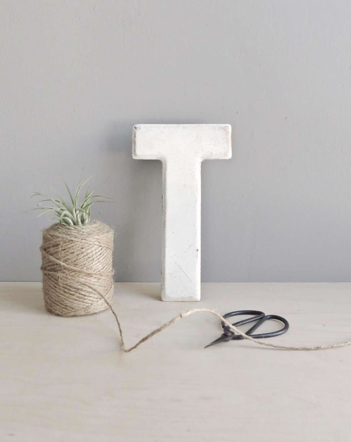 chippy metal sign letter / T
