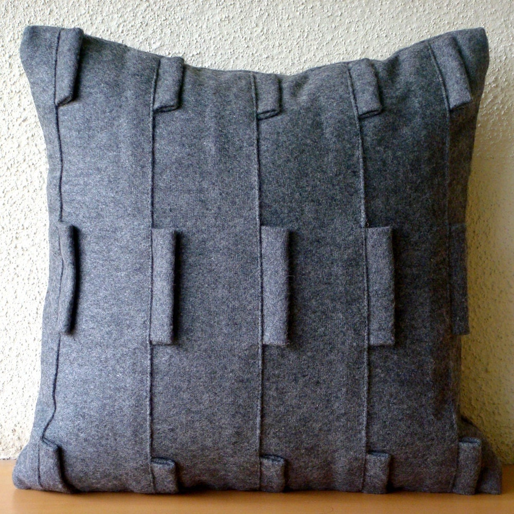 Decorative Throw Pillow Covers Accent Pillows Couch Pillow Cases 16x16 Inches Felt Pillow Cover Grey Sophistication Bedding Home Decor