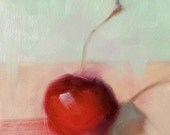 Small Oil Painting, Cherry, Red, Daily Painting, Food Fine Art, Unframed Art