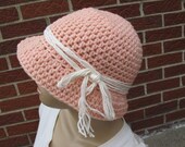 Peach Vintage Wool Cloche (1519)