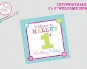 Cute as a Button First Birthday Party - DIY/Printable Party Welcome Sign Il_170x135